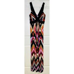 Just For Wraps Multicolor V-Neck Casual Maxi Dress Size XS Beach Boho